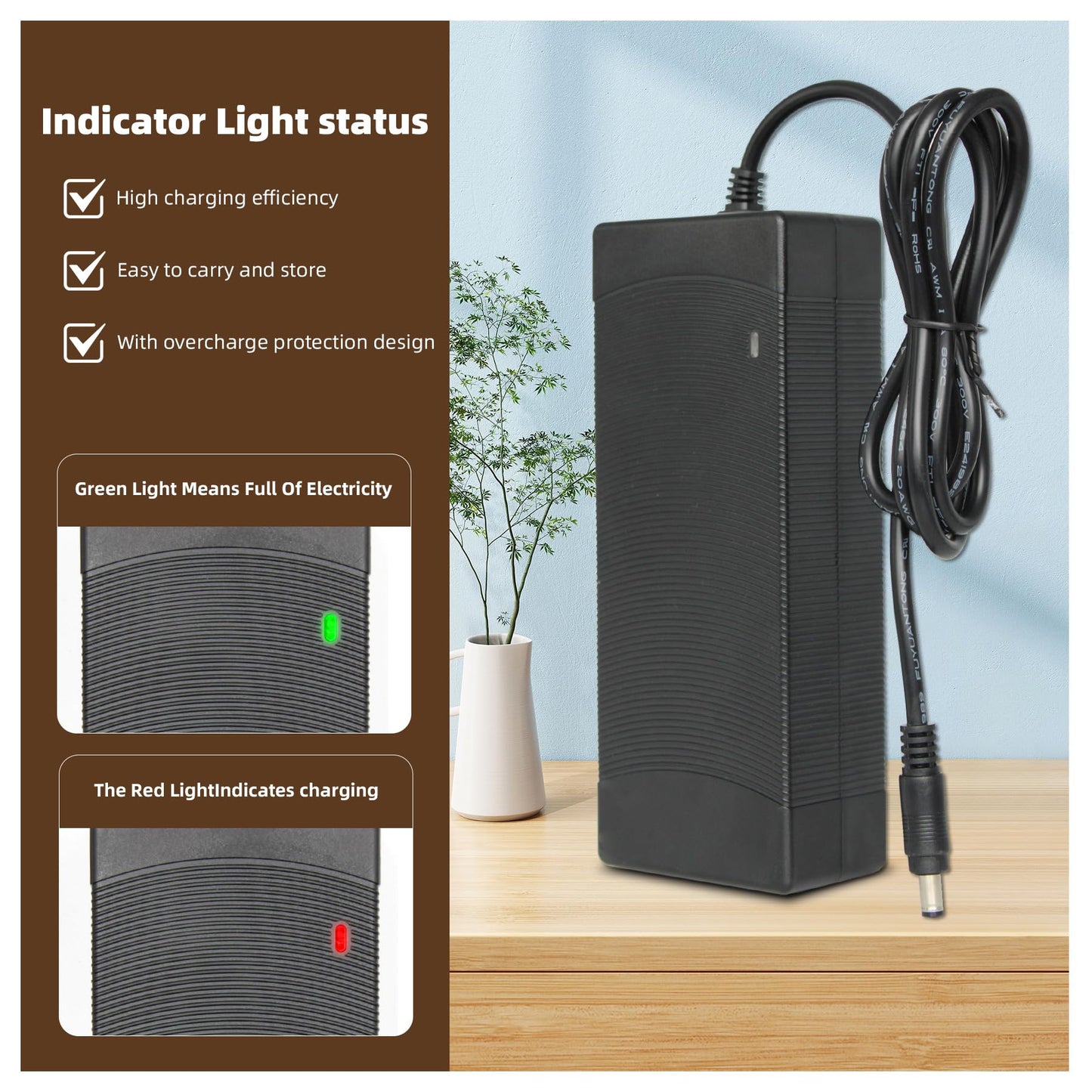 UL Certified 36V-42V 2A Fast Charger for 36V Electric Scooter Lithium Battery Jetson Hoverboard Charger Replacement Compatible with Pocket Mod, Sports Mod, Electric Scooters