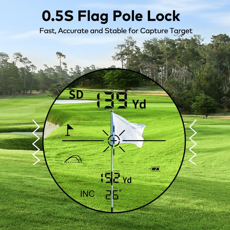 1200Yards Range Finder Golf with Slope, 7X Magnification Range Finder, Lightweight Portable Rechargeable Rangefinder, Flag Lock Vibration, Switch for Legal, Range Finders for Hunt/Golf Accessory