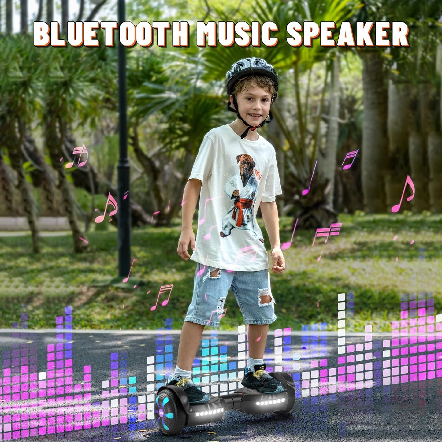 SIMATE Electric Scooter - Bluetooth Speakers, LED Light-Up Wheels & APP Control | Dual 250W Motors, 8.5 mph, 8.5 Miles Range