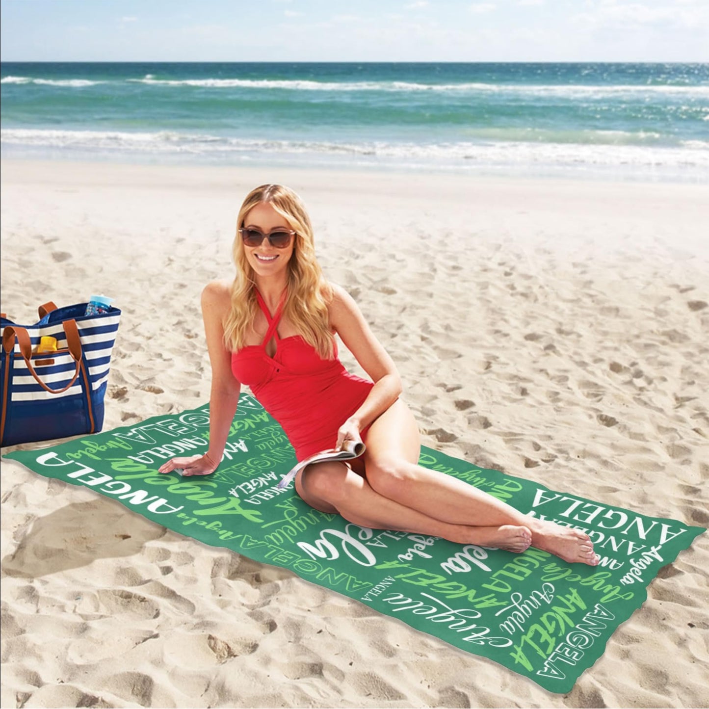 Esmtuaij Personalized Beach Towels for Kids and Adults, Custom Beach Towels with Name, Custom Quick-Drying Travel & Pool & Beach Towels,Customized Gifts for Women & Men & Children