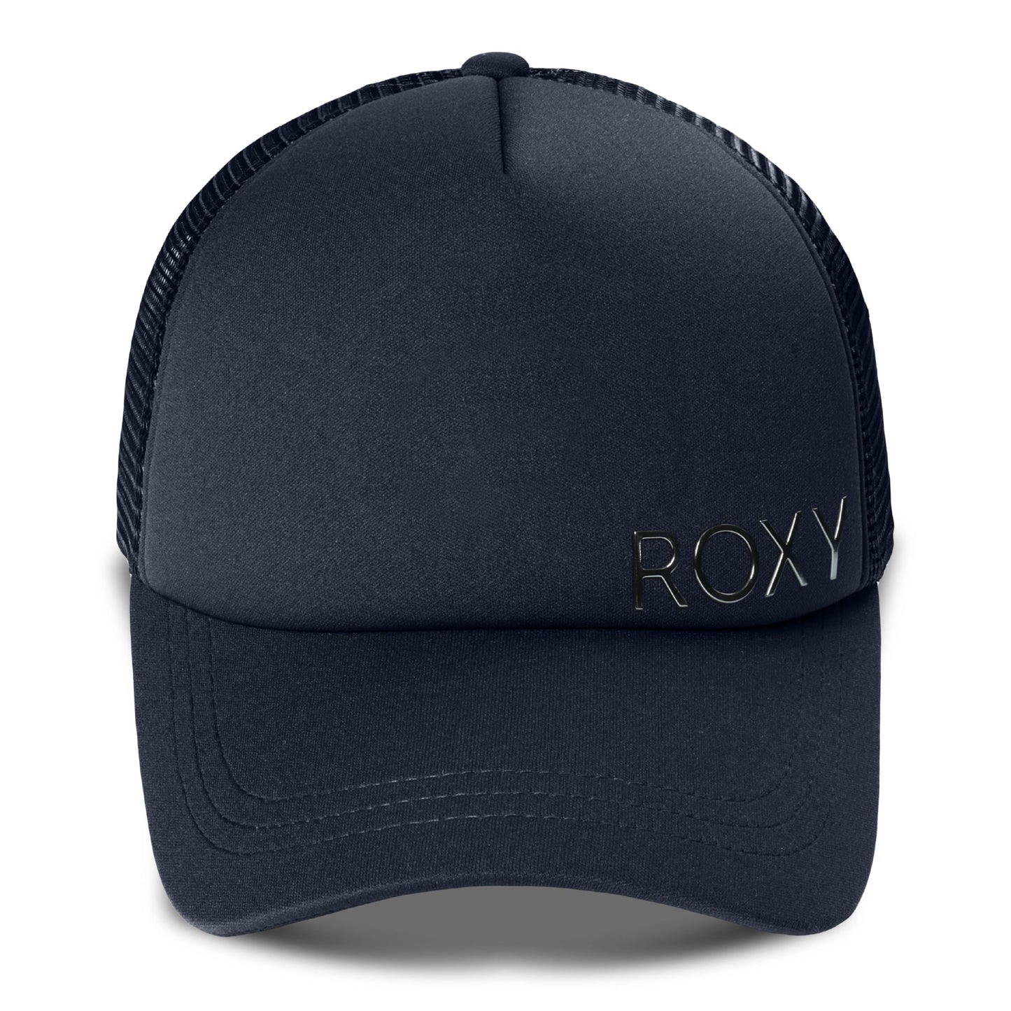 Roxy Women's Finishline Trucker Hat – 100% Cotton Adjustable Summer Cap with Mesh Back, Lightweight and Breathable Festival or Beach Style for Travel and Outdoors, Mood Indigo/Silver
