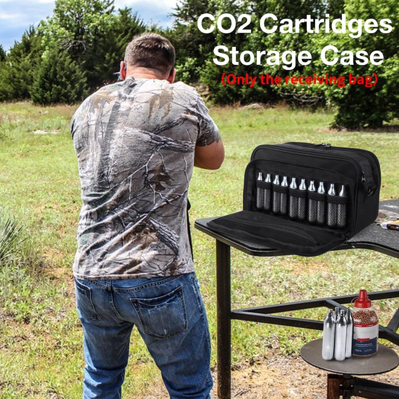 CO2 Cartridges Storage Case Compatible with Crosman, Umarexss, Air Gun Case Perfect for Air Guns CO2 Cartridges 4.5mm Coated BBs Storage and Transportation, Protective Storage Bag, Indoor Outdoor