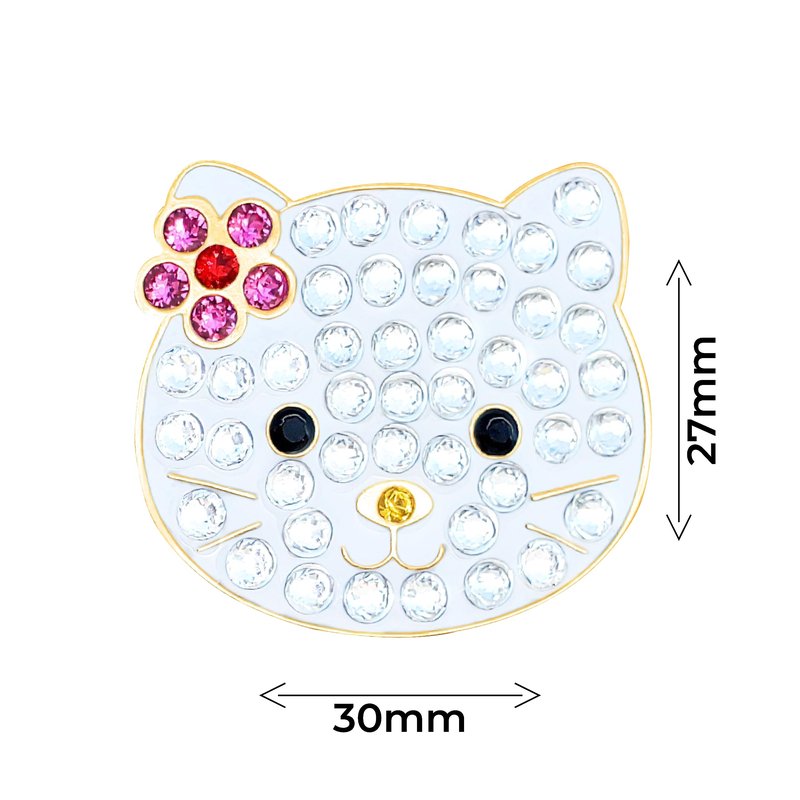 NAVIKA Kitty Cat Golf Ball Marker with Austrian Crystals | Hat Clip Included | Kitten Themed Golfing Accessory for Women | Cat Lover Golf Gift