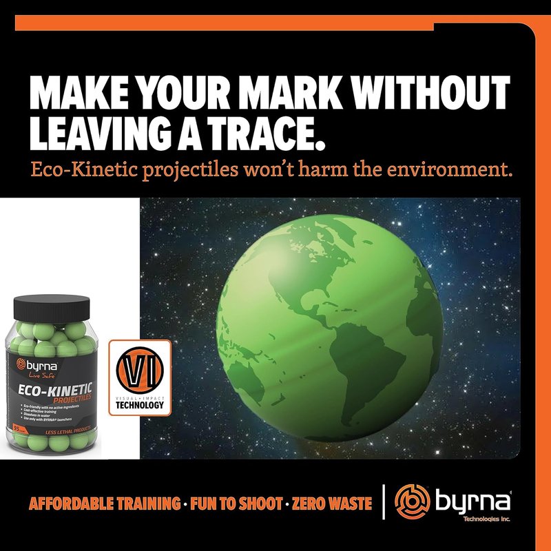 Byrna Eco-Kinetic Projectiles - Training Rounds with Visual Impact | Water Soluble, 0.68 Caliber