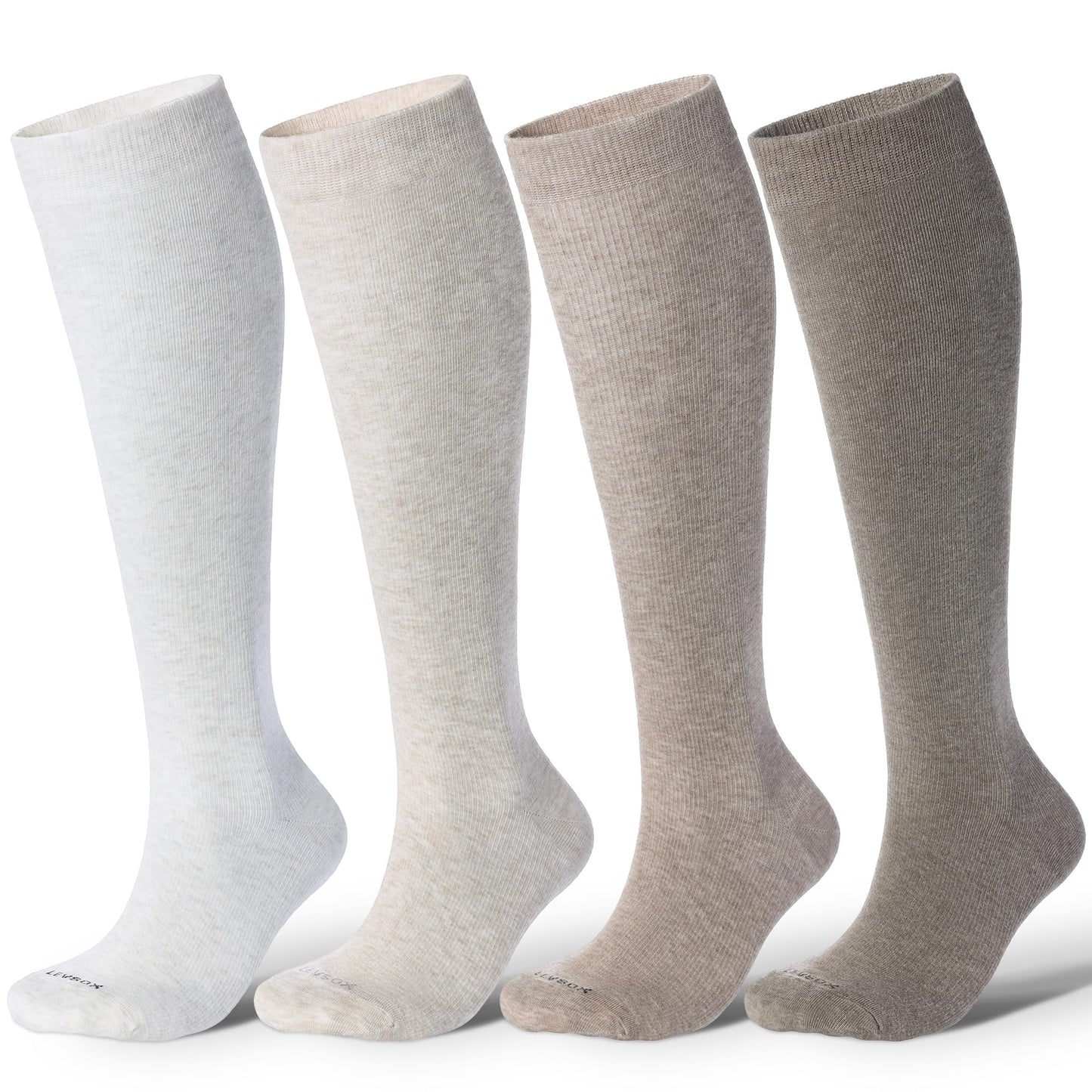 LEVSOX Cotton Compression Socks for Women Men 20-30 mmHg Knee High Cute Support Sock for Pregnancy Flying Nurses