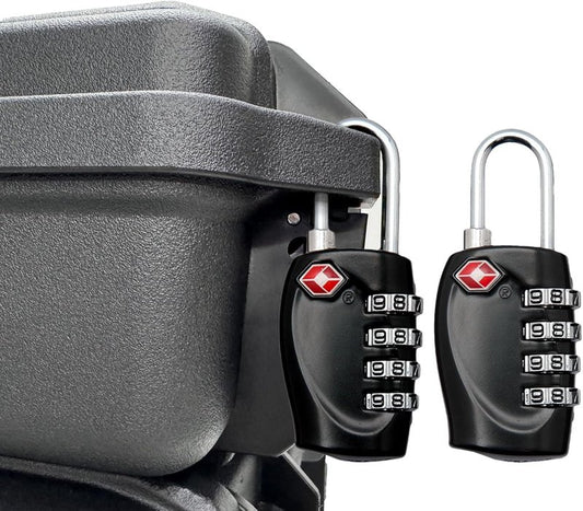 TSA Approved Gun Case Locks - 4 Digit Combo Padlocks for Pistol & Revolver | 2 Pack