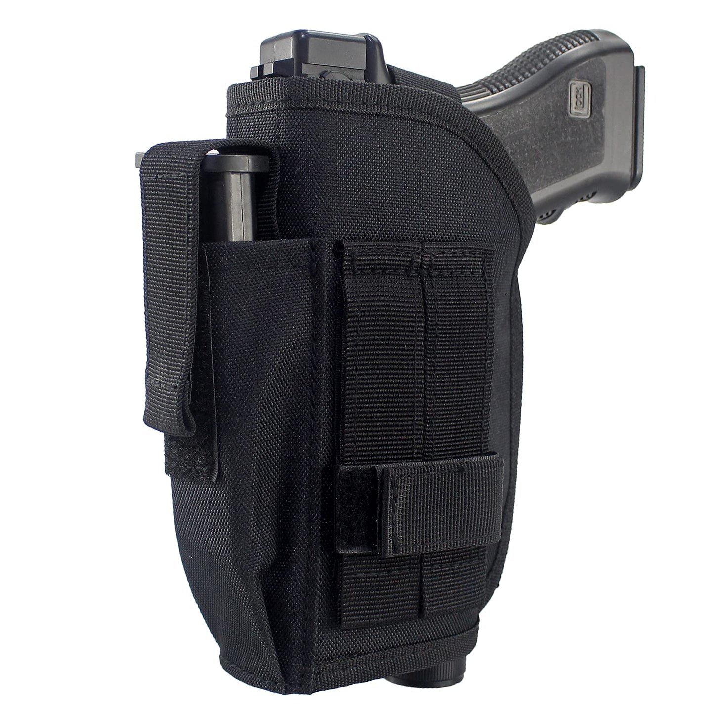Depring Tactical Belt Holster with Mag Pouch for Handguns with Light or Laser Attachment Universal Outside The Waistband Holster Black