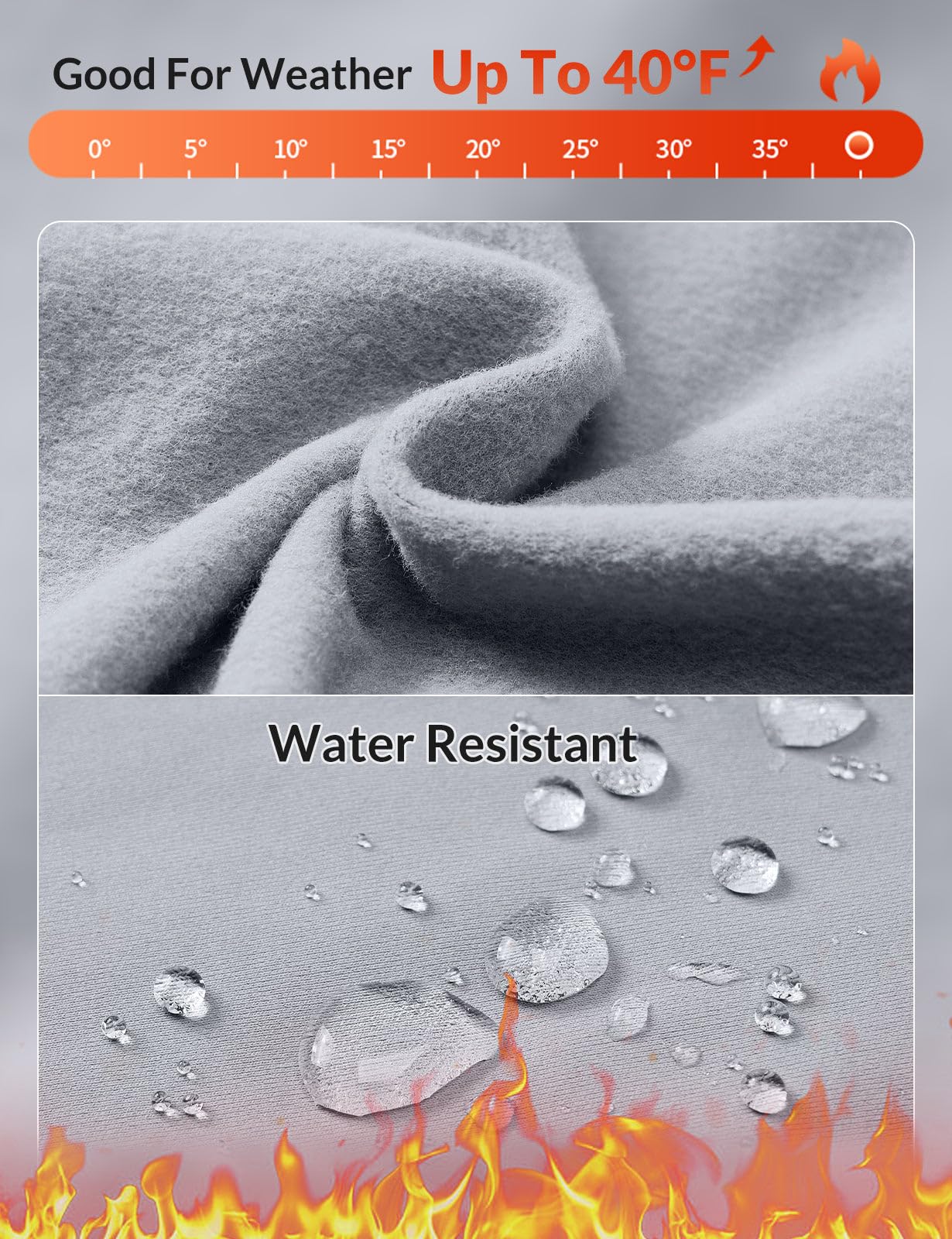 baleaf Women's Thermal Waterproof Leggings Fleece Lined Winter Hiking Pants with Pockets High Waisted Running Tights for Cold Weather Frost Gray M