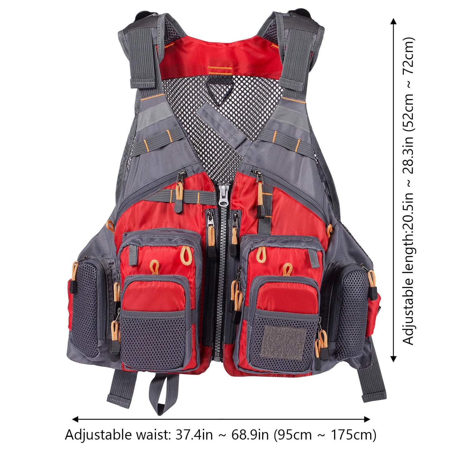 BASSDASH Strap Fishing Vest Adjustable for Men and Women, for Fly Bass Fishing and Outdoor Activities