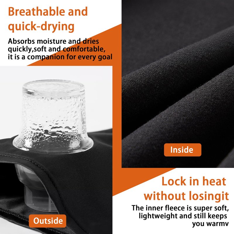Tecrap 5 Pack Men's Thermal Compression Shirt Fleece Lining Athletic Quick Dry Base Layer Long Sleeve Fitness Top for Cold Weather Skiing 3B2G-L