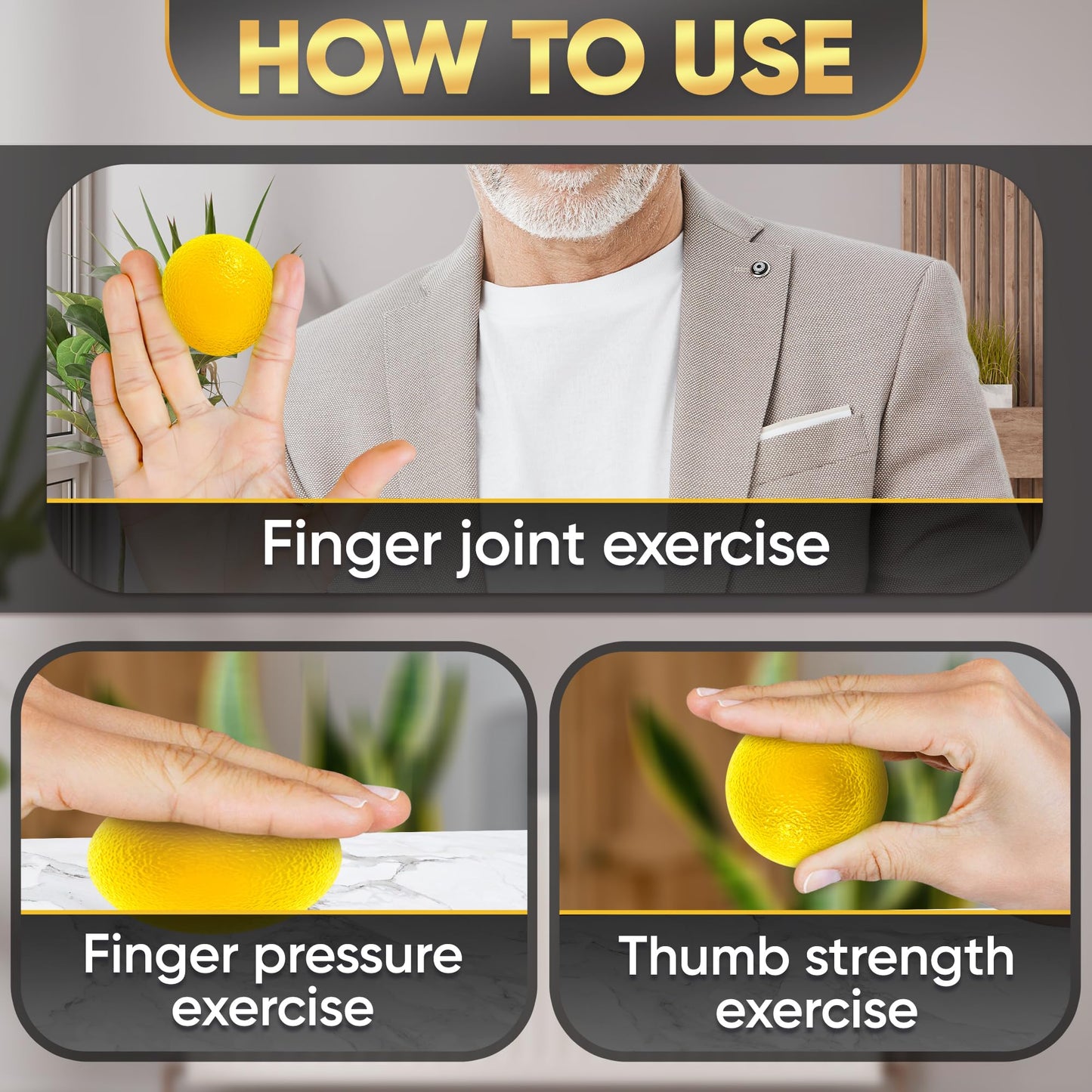 4 Pcs Squeeze Balls for Hand Therapy with 4 Resistance Levels