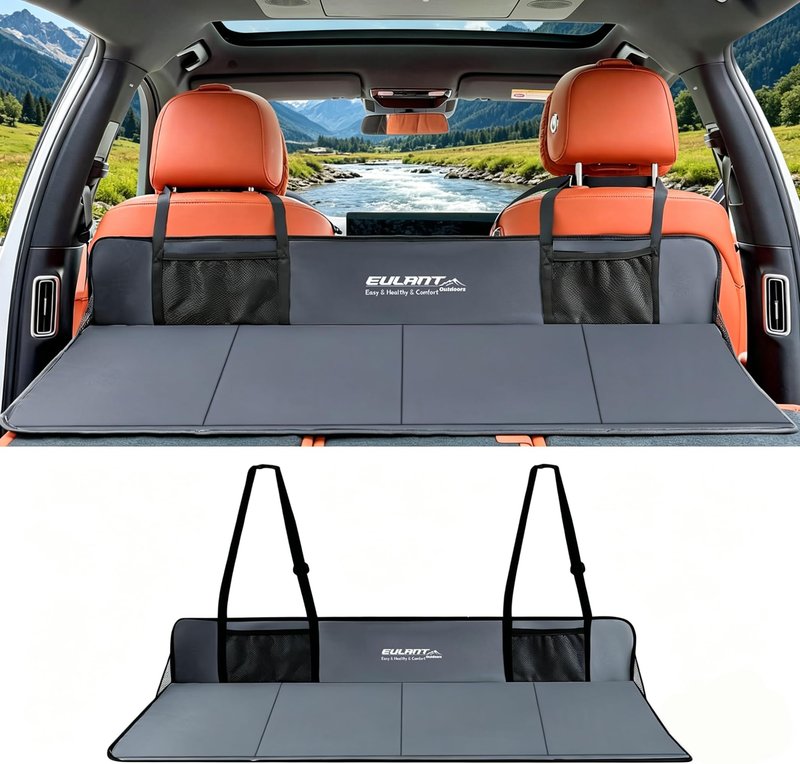 EULANT Foldable Portable Air Mattress for Backseat,Car Rear Seat Mattress Extension Plate,Folding Car Bed Mattress,Increase Travel Trunk Space & Car Bed Camping Space for Car/SUV/Model Y/3