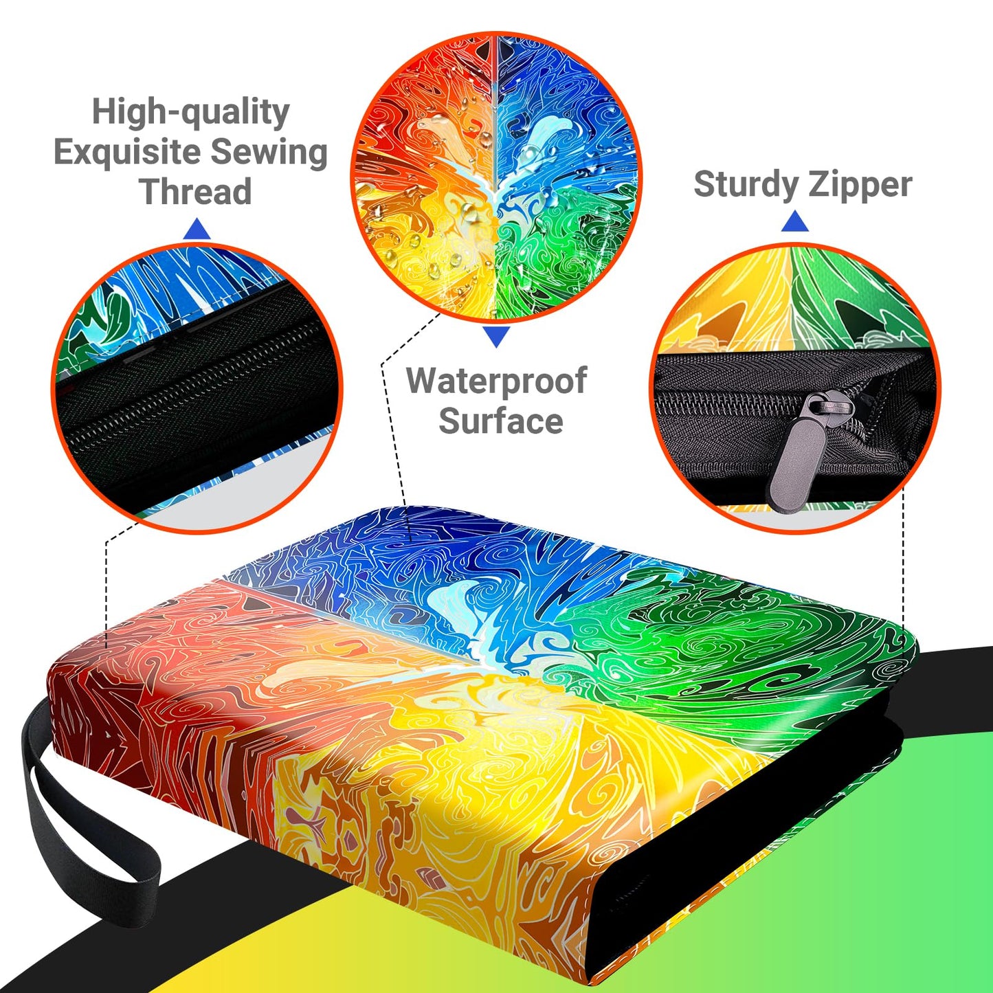 Trading Card Binder for TCG Cards, 9-Pocket Portable Card Collector Ablum Holder Book Fits 900 Cards with 50 Removable Sleeve, Waterproof BKM Card Binder Display Storage Carrying Cases for TCG-Totem
