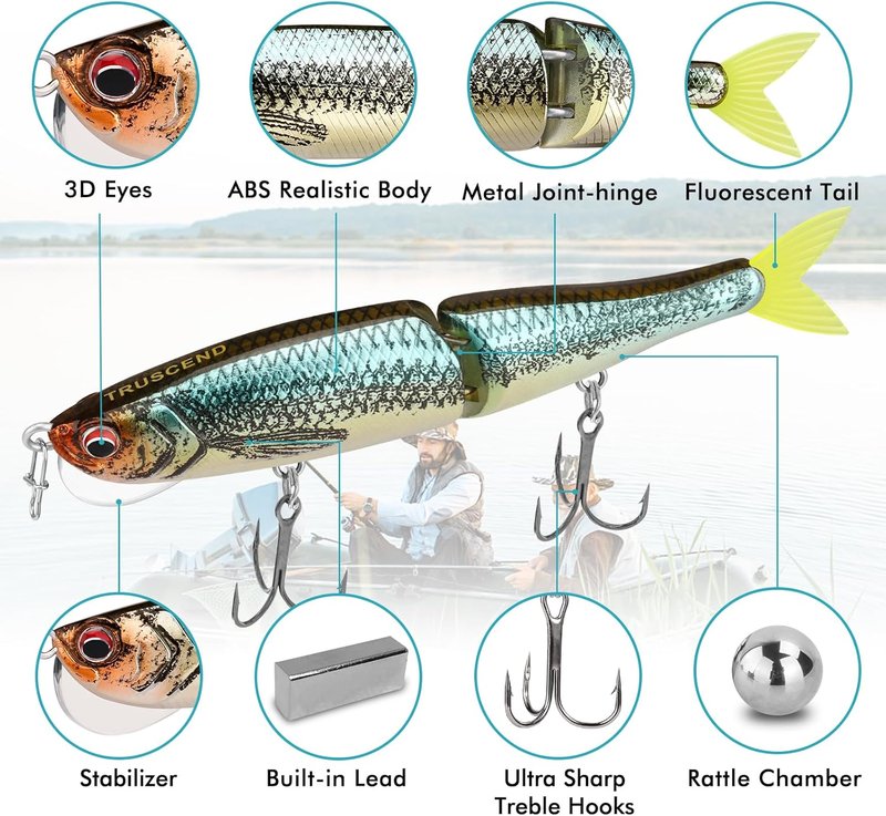 Swimmax Fishing Lures - Easy Catch Wiggling & Vibrating Swimbaits | Heavy-Duty Dyneema Fiber for Bass, Trout, Walleye