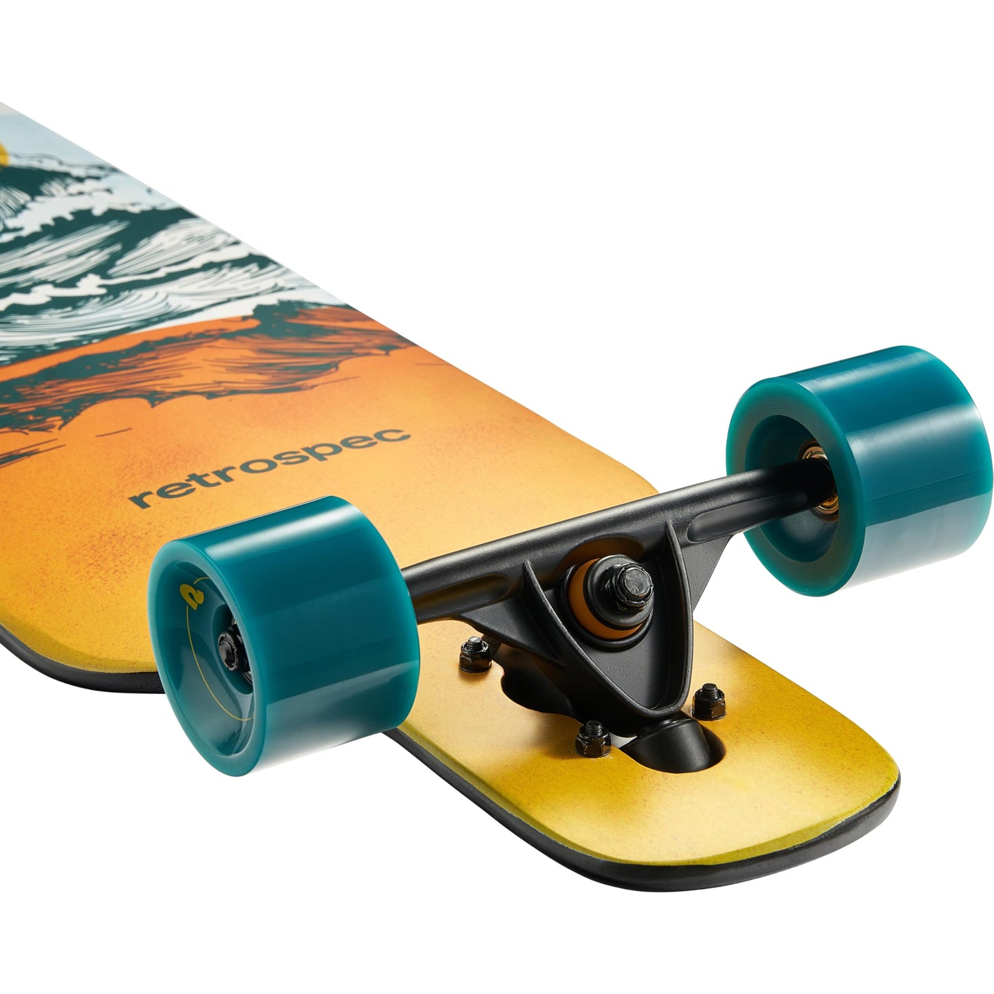 Retrospec Rift Drop-Through Longboard Skateboard - 41in x 9.5in Canadian Maple Deck with ABEC-7 Bearings, 70mm PU Wheels & Reverse Kingpin Trucks for Cruising & Downhill
