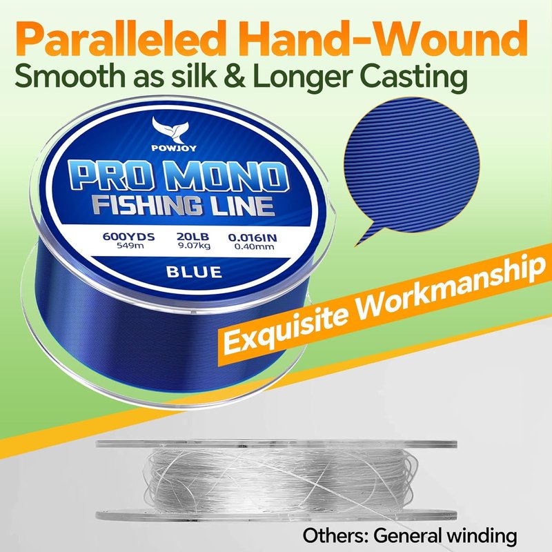 Pro Monofilament Fishing Line - Strong, Tangle-Free Nylon String for Big Fish | UV Resistant, 15-80LB Options