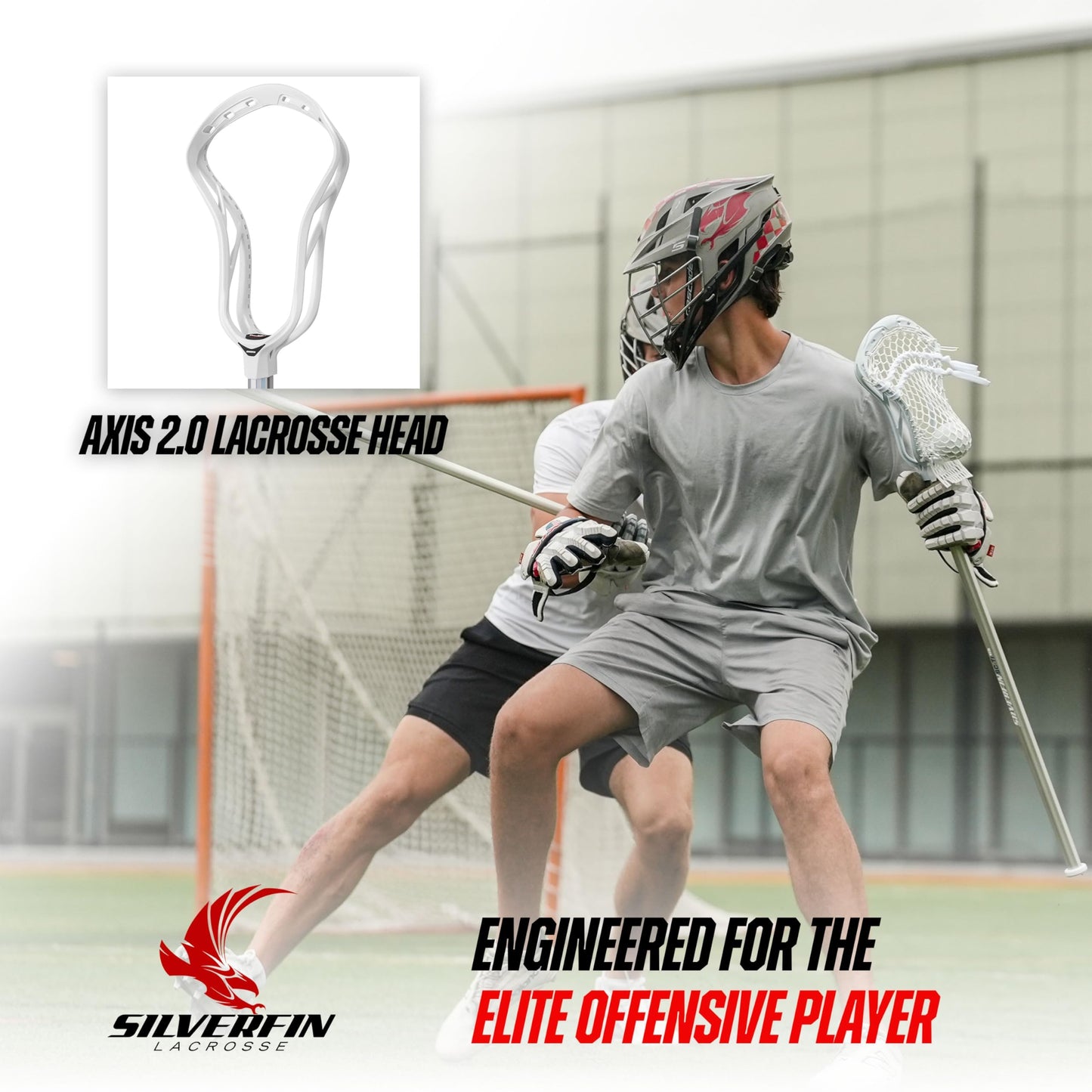 Silverfin Camber Lacrosse Head Unstrung Attack/Midfield (White)