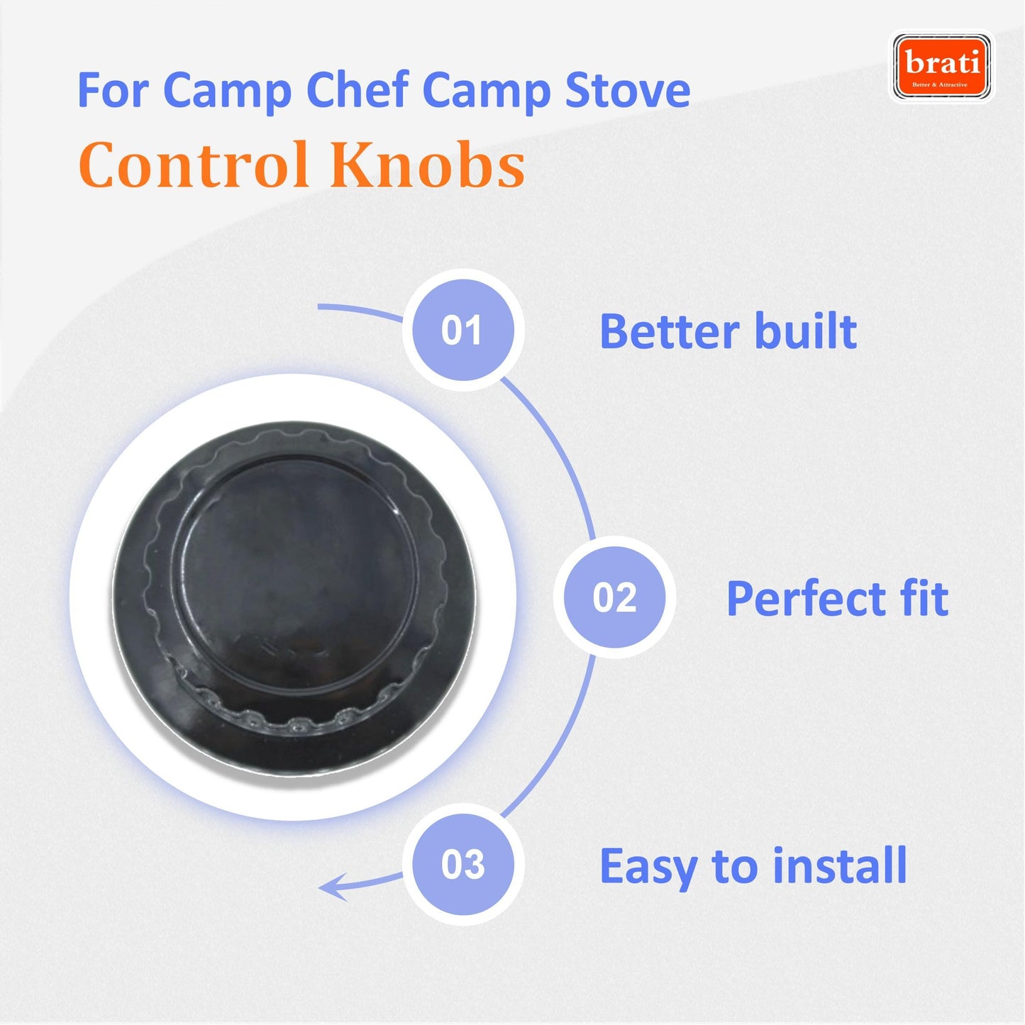 Stove Knob Replacement for Camp Chef 1, 2, and 3 Burner Stoves and Grills,3-Pack