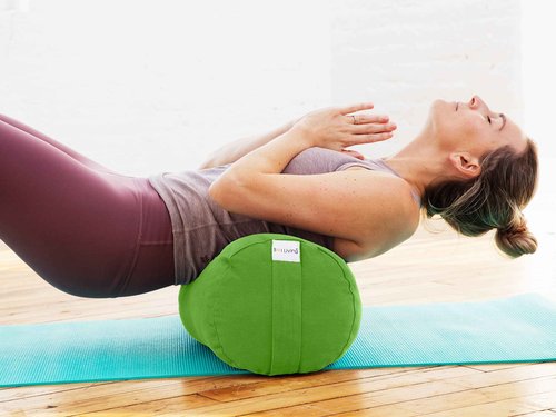 Sol Living Yoga Bolster Pillow for Restorative Yoga Meditation Bolster 100% Cotton Cylindrical Meditation Cushion Firm Cushion Bolster Washable Cover for Balance Support Asana Poses