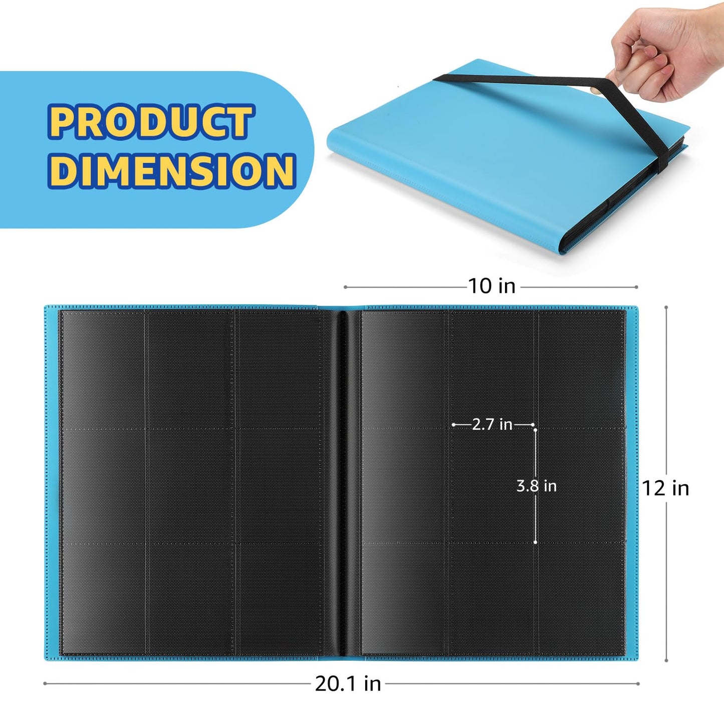 MaxGear Card Binder, 9 Pocket Trading Card Binder Album Folder with 20 Reversible Side-Loading Pages, Premium Card Book Collectible 360 Cards for Sports Cards, MTG, TCG, and Yugioh Cards (Blue)