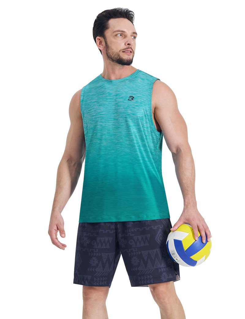Men's Tank Tops Quick Dry Workout Muscle Gym Sleeveless Shirts UPF 50+ Sun Protection Running Beach Summer Swim Shirts