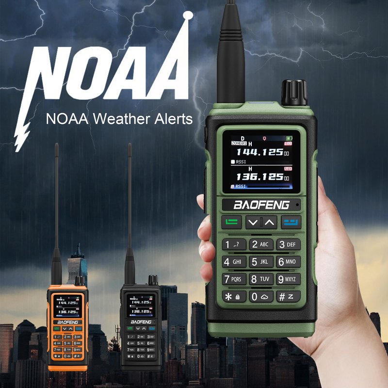 BAOFENG UV-17H GPS Two Way Radio Type-C Charging High Power Radio UV-17 Pro Max GPS 1.77in LCD Screen Rechargable Ham Radio (Green)