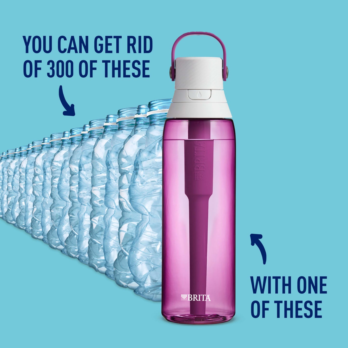Brita 36390 Premium Water Filter Bottles, 26oz, Orchid (-)