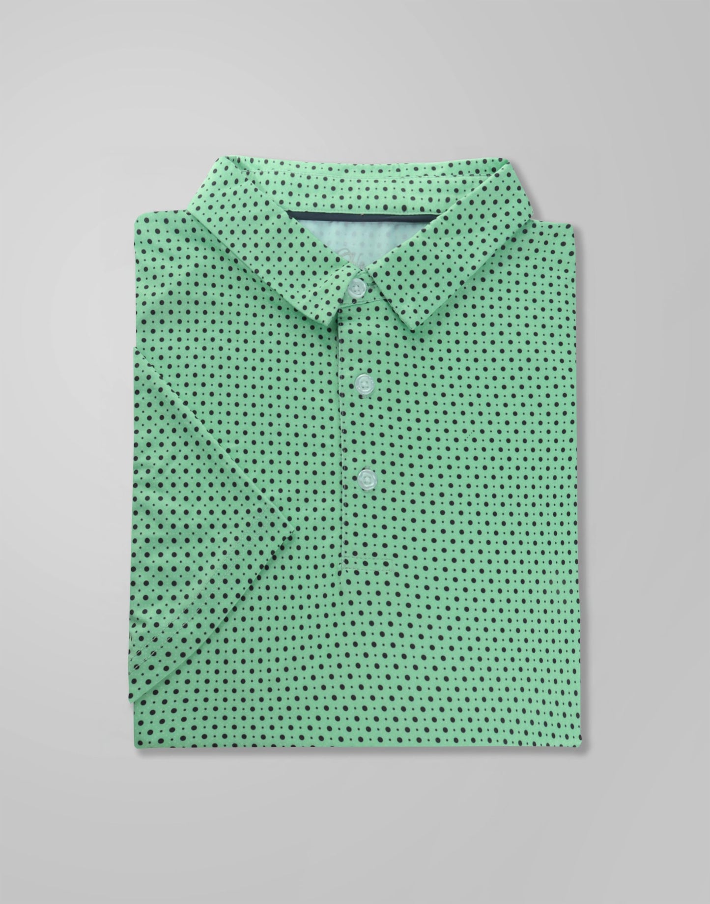 Obla Mens Golf Polo Shirts Short Sleeve Dry Fit Performance Moisture Wicking Casual Print Collared Golf Shirts for Men (Green Dot_S)