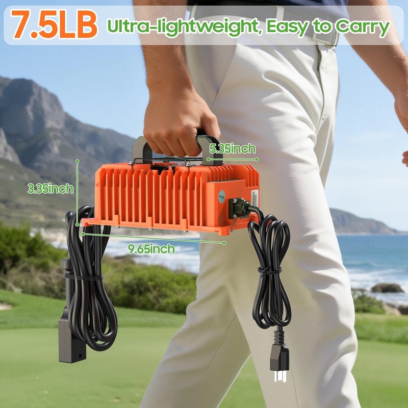 10L0L Smart Golf Cart Battery Charger for EZGO TXT, 18 AMP 36 Volt Golf Cart Charger with D Style Plug Fits Lead-Acid and Lithium Battery