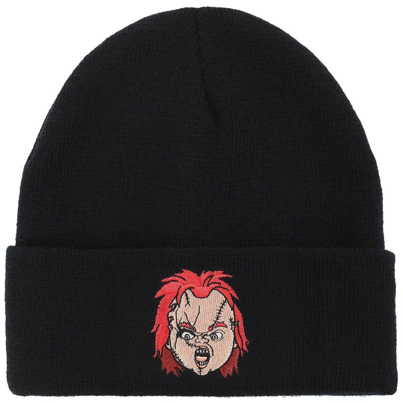 Bioworld Chucky Embroidery Black Acrylic Knit Standard Cuff Beanie