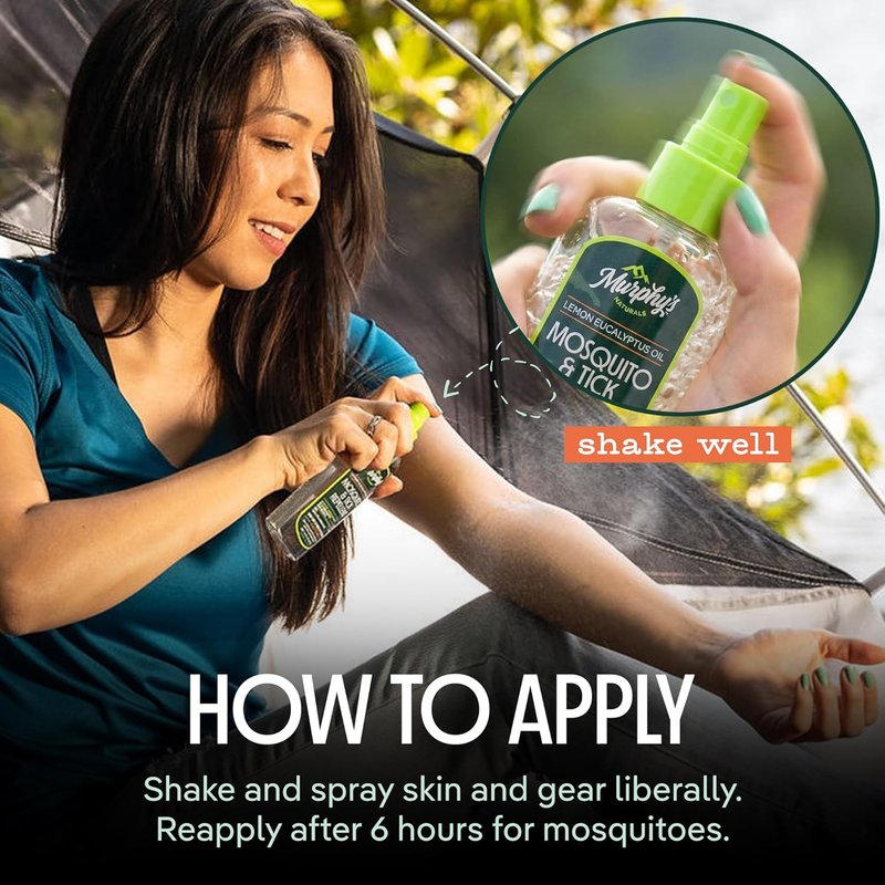 Murphy's Naturals Mosquito & Tick Repellent Spray - Oil of Lemon Eucalyptus, 4 Oz Pump | 2-Pack