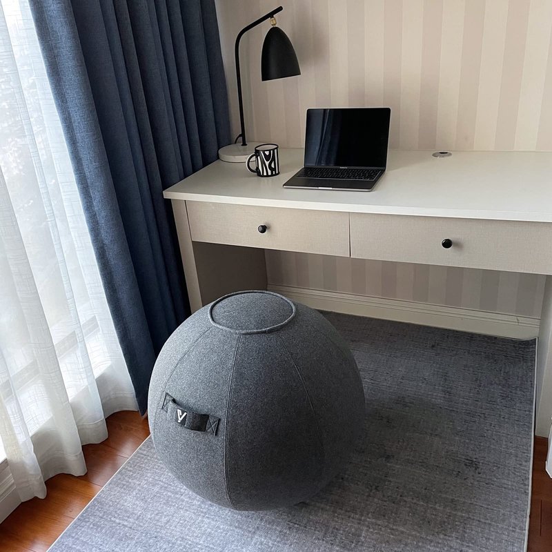 YOGIVO Sitting Ball Chair for Home Office Desk - Exercise and Stability Ball for Fitness, Pilates, and Ergonomic Balance - Includes Cover and Pump