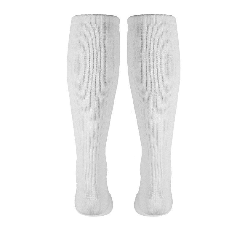 Truform Diabetic Compression Socks for Men and Women, 8-15 mmHg Knee High Over Calf Length, White, Large