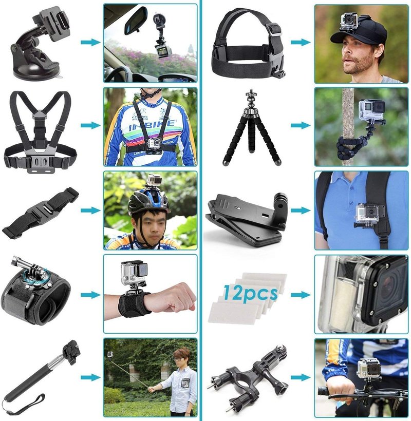DJI Osmo Action 5 Pro - 4K Waterproof Action Camera with 40MP, Stabilization & 128GB Memory Card | 50-Piece Accessory Kit