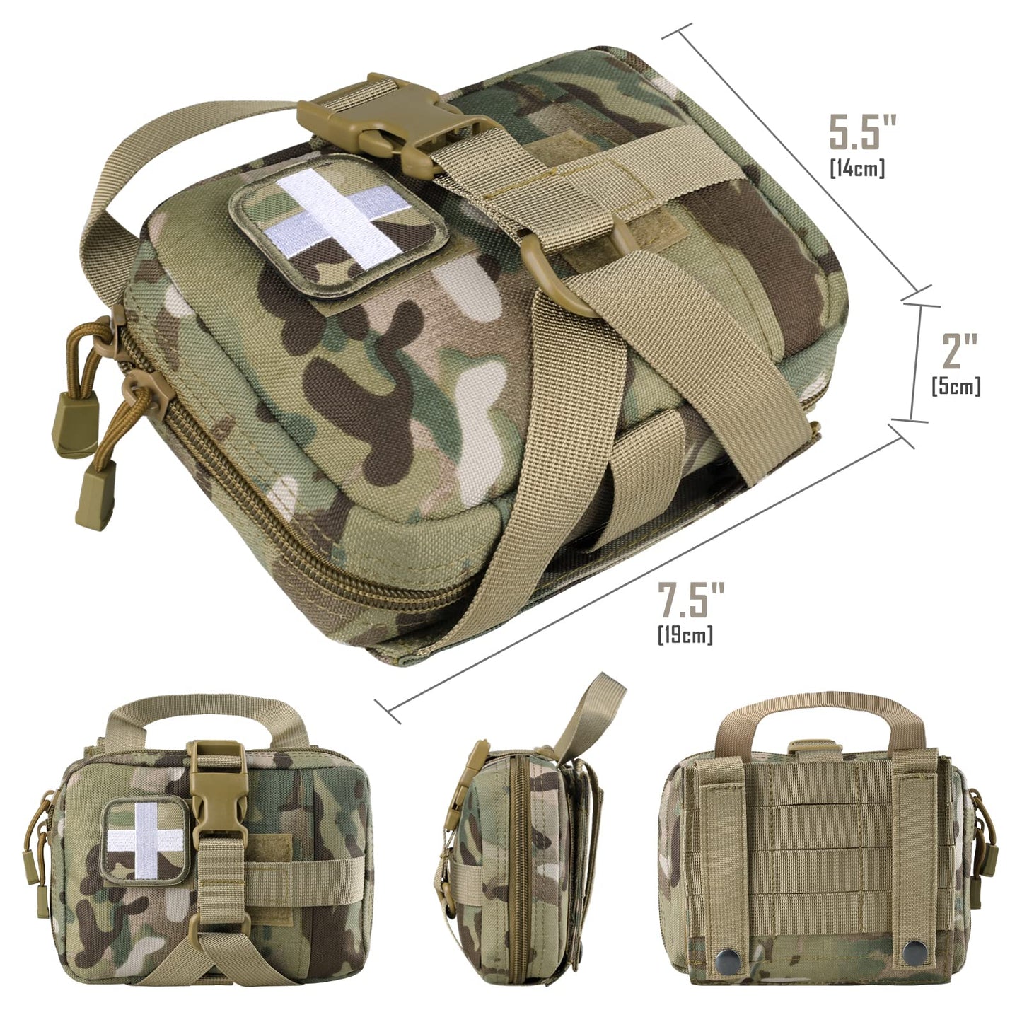 LIVANS Tactical EMT Pouch, Rip Away Molle Medical Pouches IFAK Tear-Away First Aid Kit Emergency Survival Bag for Travel Outdoor Hiking