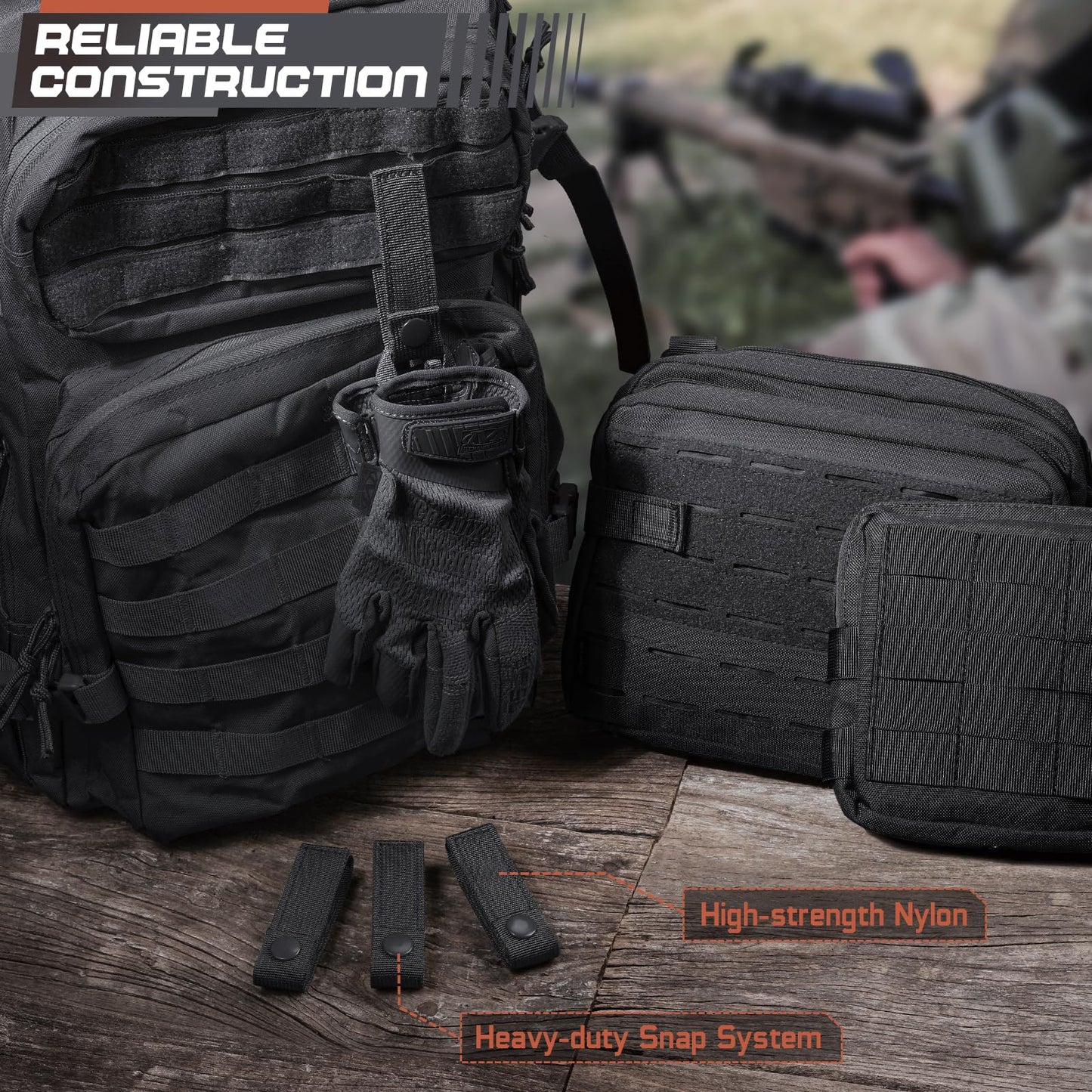 WYNEX Molle Straps 4"/6" Accessories for Tactical Pouch Plate Carrier, 4Pcs
