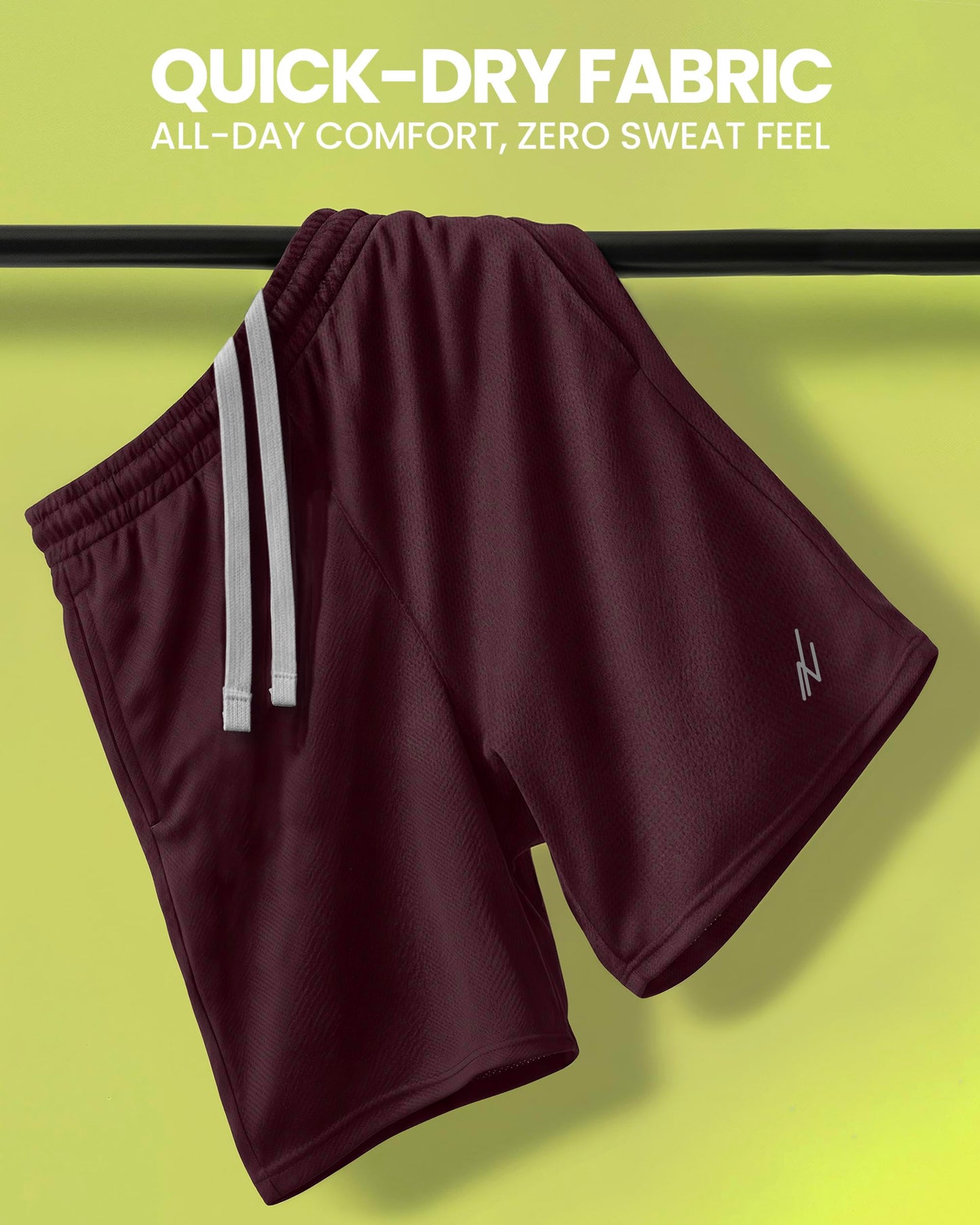 NY Threads Men's Athletic Shorts Quick Dry Loose-Fit Lightweight Running Workout Gym Shorts with Pockets, X-Large, Burgundy