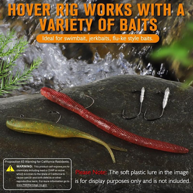 15PCS Hover Rig Jighead Swimbait Fishing Jig Heads - Bass Hooks 1/0, 3/0, 5/0 | 1/16OZ, 1/8OZ, 1/4OZ
