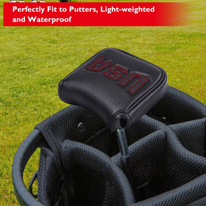 GonaFit USA Magnetic Closure Golf Mallet Putter Head Cover for Taylormade Odyssey Scotty Cameron Ping, Durable and Light-Weighted Mallet Putter Headcover