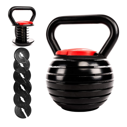 Victor Fitness Adjustable Kettlebell with 7 Weight Levels from 10-40 lbs. Perfect for Abs, Arms, Legs, & Back Workouts [Victor Fitness VFAKB40]