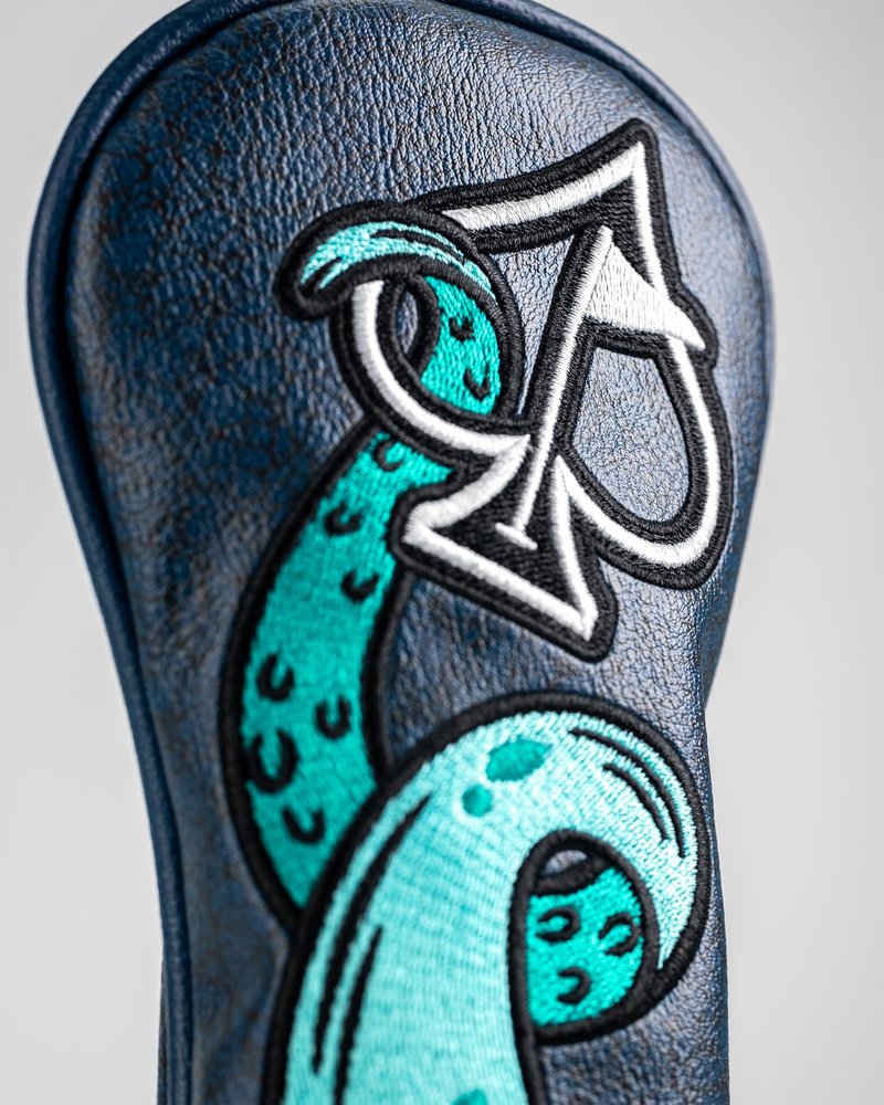 Pins & Aces Kraken Head Cover - Premium, Hand-Made Classic Kraken Themed Headcover - Funny, Tour Quality Golf Club Cover - Style and Customize Your Golf Bag (Utility)