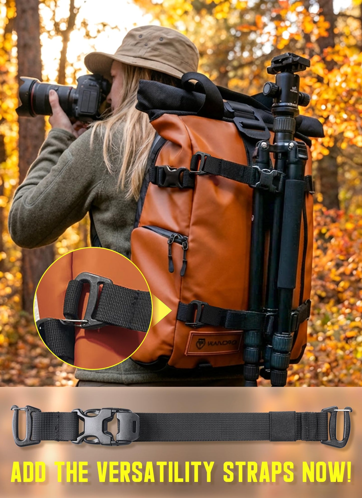 Pitozer Molle Attachment Strap for Tactical Military backpack 24"Adjustable