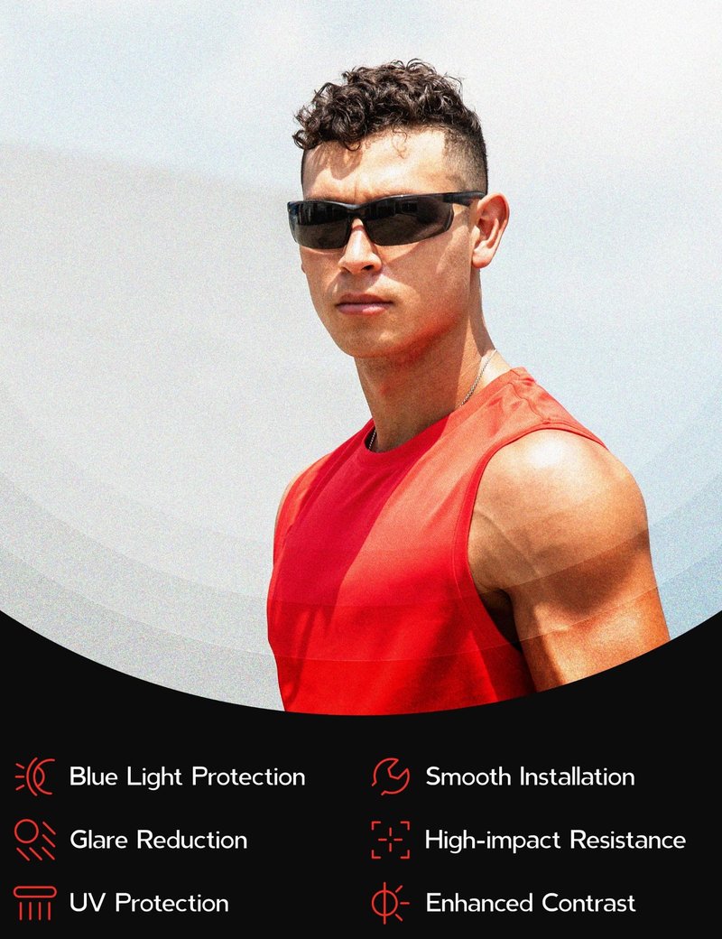 Fiskr Polarized Clip-On Sunglasses for Oakley Crosslink Fit OX8142 56mm - UV Protection - Universal Fit for Men & Women - Classic Black