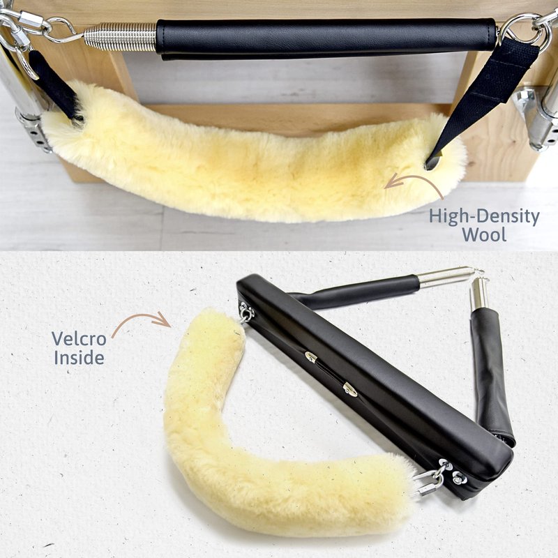 Sheepskin Ranch Sofsheep Sheepskin Pilates Fuzzies, Real Wool Strap Covers for Reformer & Cadillac Machines, Fitness Strap Cushion for Yoga & D-Ring Resistance Bands, Hypoallergenic, Washable, Pair