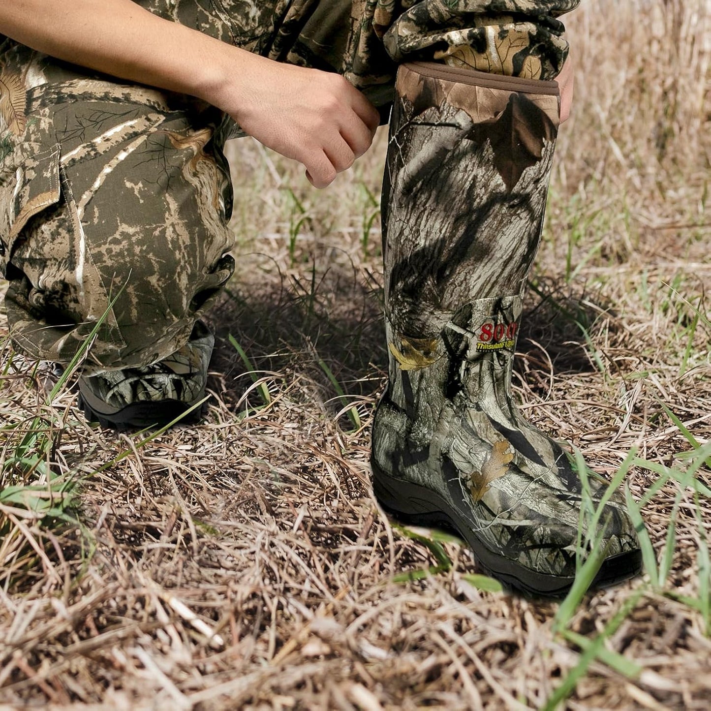 Waterproof Hunting Boots for Men - Insulated 6mm Neoprene Rubber | Next Camo, Size 7-14