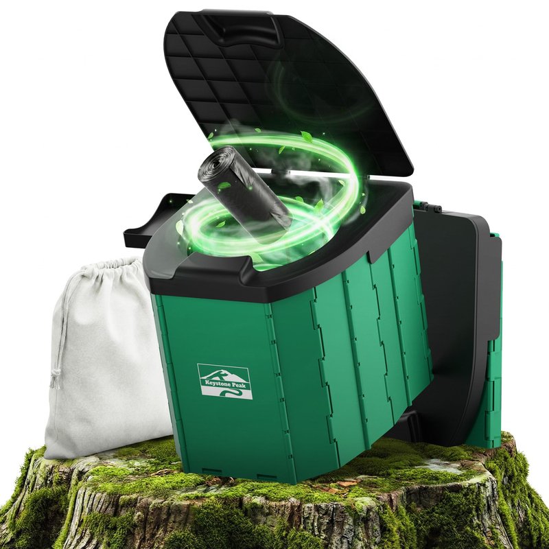 Keystone Peak Portable Camping Toilet – Foldable Travel Potty for Adults | Compact & Sturdy Porta Potty for Camping, Hiking, Car Trips & Emergencies – Comfort Anywhere