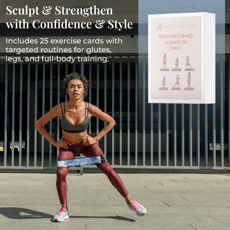 Activery Co. Fabric Resistance Bands for Women – Non-Slip Fitness Tool for Glutes, Legs & Full-Body Training – Ideal for Toning & Recovery – Includes Workout Guide & Travel Bag – 3 Pack (Floral Print)