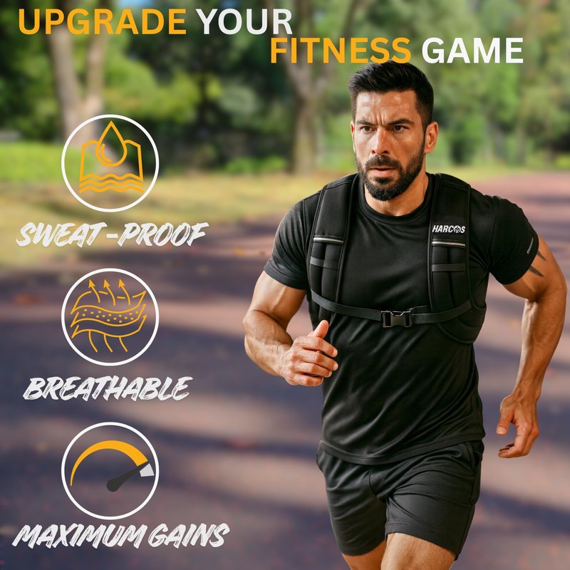 Harocs Weighted Vest for Men and Women - 6lbs with Adjustable Strap Training Vest for Running, CrossFit, and Workouts breathable & durable