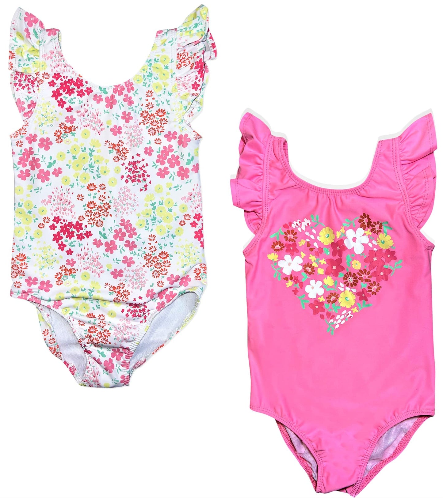 Bathing Suits for Girls - Beach Swimsuits - Tankini Top & Bikini Bottom Kids Bathing Suits for Swimming & Bathing (2-Piece) (US, Age, 3 Years, Pink Floral)