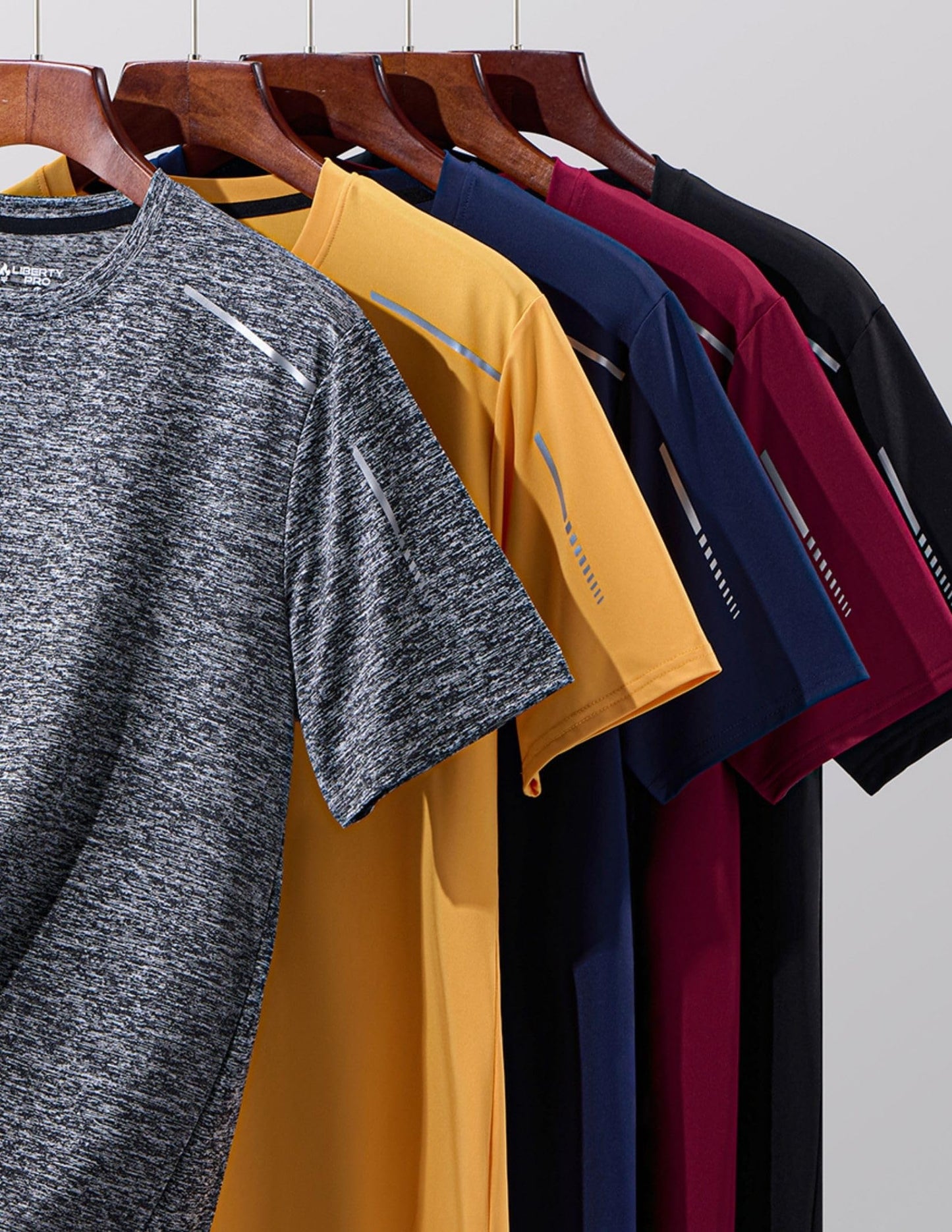 5 Pack Men’s Active Quick Dry Crew Neck T Shirts | Athletic Running Gym Workout Short Sleeve Tee Tops Bulk (Set 21, Medium)